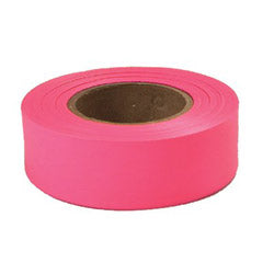 Empire Level 77003 Glo Pink 1&quot; x 200' Plastic Flaggig Tape (272-77-003) 1 Roll