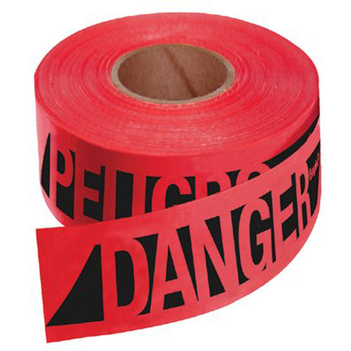 Empire Level Safety Barricade Tape, 500 ft, Red (272-76-0604) Each