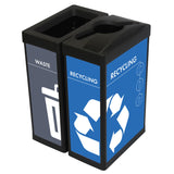 Ergocan® The Impact Ergocan Two-Stream Recycling Station - Quick Ship (QS-EC1119I-C-2) Each