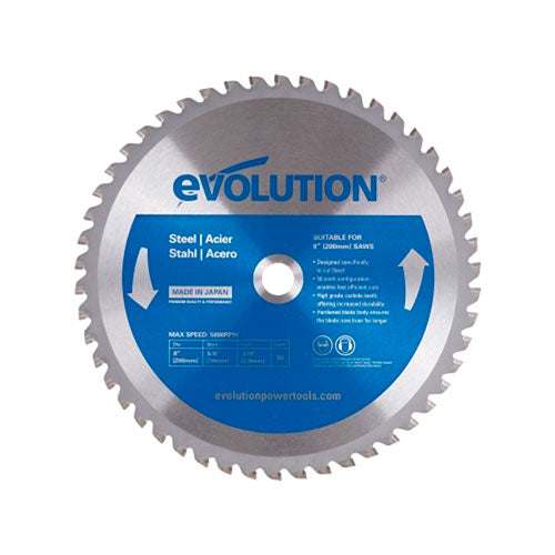 Evolution TCT Metal-Cutting Blade, 8 in, 5/8 in Arbor, 5800 rpm, 50 Teeth (510-8BLADEMS) Each