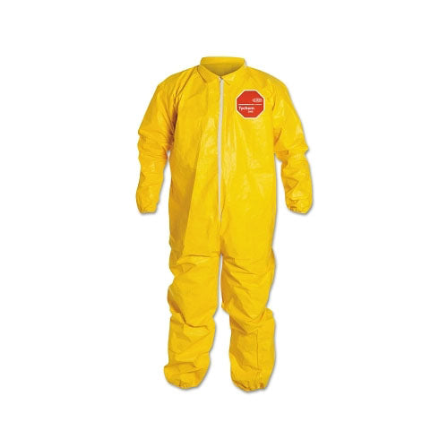 Extensis Tychem® 2000 Coverall, Serged Seams, Collar, Elastic Wrists and Ankles, Zipper Front, Storm Flap, Yellow, 2X-Large (251-QC125S-2XL) 1 Case