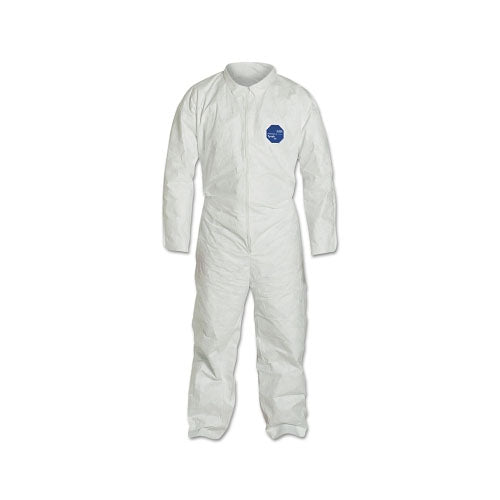Extensis Tyvek® 400 Coverall, Serged Seams, Collar, Elastic Waist, Open Wrists/Ankles, Front Zipper, Storm Flap, White, 2X-Large, VP (251-TY120SWH2X0025VP) Each