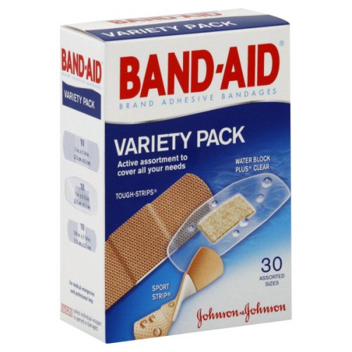 Band-Aid® Variety Pack Adhesive Strip Assorted Sizes Fabric / Plastic Assorted Shapes Clear / Tan Sterile (770776_BX) 1/BX