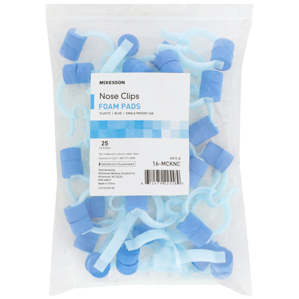 McKesson Nose Clip Foam, Disposable, Blue Plastic For Spirometer (1088134_BG) 25/BG