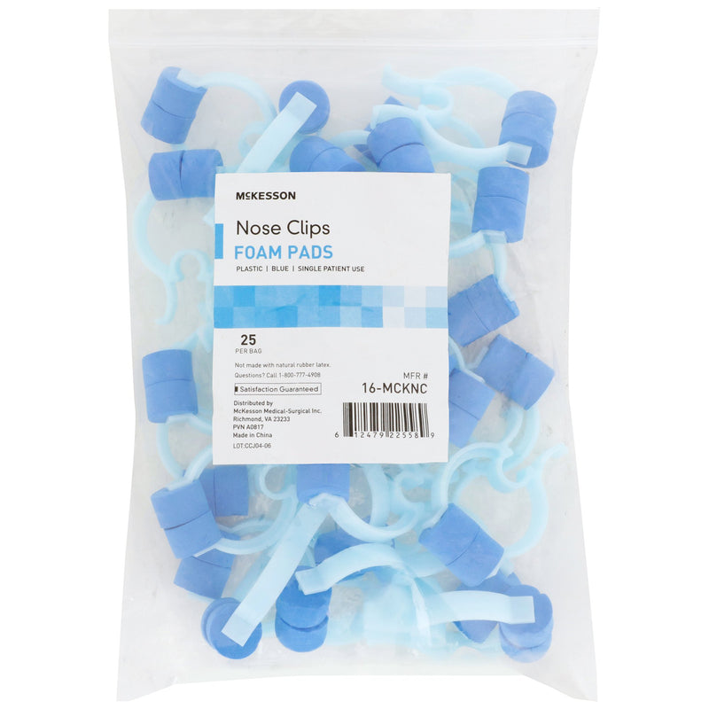 McKesson Nose Clip Foam, Disposable, Blue Plastic For Spirometer (1088134_BG) 25/BG