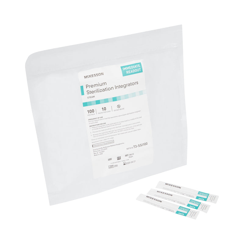 McKesson Sterilization Chemical Integrator Strip Steam 4 Inch Length (524536_PK) 1/PK