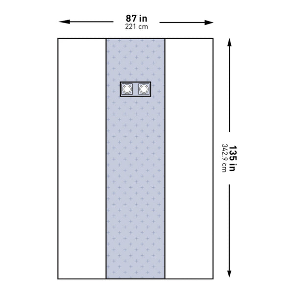 McKesson Cardiovascular Drape Femoral Angiography X-Long Drape 87 W X 135 L Inch Sterile (1101287_CS) 14/CS