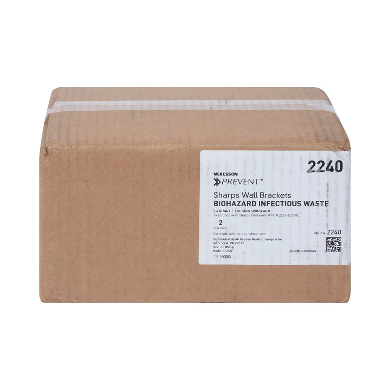 McKesson Prevent® Sharps Container Bracket Plastic Wall Mount Locking (1011864_CS) 2/CS