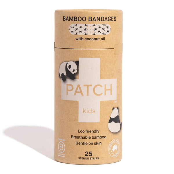 Patch™ Kids Adhesive Strip 3/4 X 3 Inch Bamboo / Coconut Oil Rectangle Kid Design (Panda) Sterile (1219440_CS) 24/CS