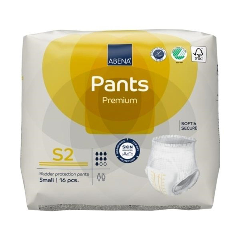 Abena® Premium Pants S2 Unisex Adult Absorbent Underwear Pull On with Tear Away Seams Small Disposable Heavy Absorbency (1218227_CS) 96/CS