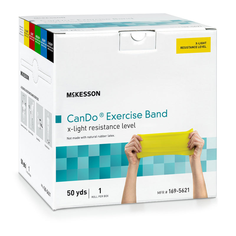 McKesson CanDo® Exercise Resistance Band Yellow 5 Inch X 50 Yard X-Light Resistance (1199528_EA) 1/EA