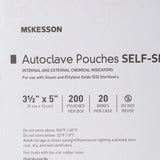 McKesson Sterilization Pouch Ethylene Oxide (EO) Gas / Steam 3-1/2 X 5 Inch Transparent Blue / White Self Seal Paper / Film (960942_BX) 200/BX