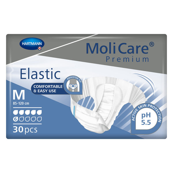 MoliCare® Premium Elastic 6D Unisex Adult Incontinence Brief Medium Disposable Moderate Absorbency (1174287_CS) 90/CS