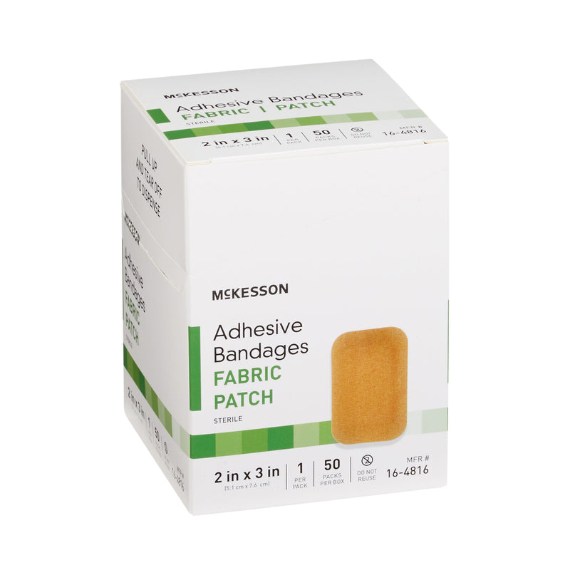 McKesson Adhesive Strip 2 X 3 Inch Fabric Rectangle Tan Sterile (466874_CS) 1200/CS