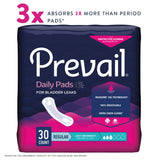 Prevail® Daily Pads Bladder Control Pad 9-1/4 Inch Length Light Absorbency Polymer Core One Size Fits Most (1129072_BG) 30/BG