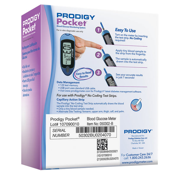 Prodigy Diabetes Care Blood Glucose Meter No Coding Required (1082215_EA) 1/EA