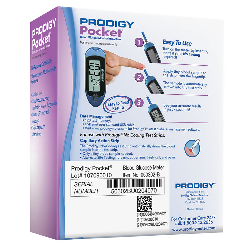 Prodigy Diabetes Care Blood Glucose Meter No Coding Required (1082215_EA) 1/EA