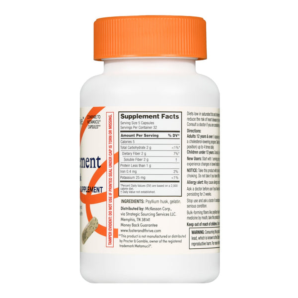 Foster & Thrive™ Laxative Original Flavor Capsule 160 per Bottle 0.52 Gram Strength Psyllium Husk (1235074_EA) 1/EA