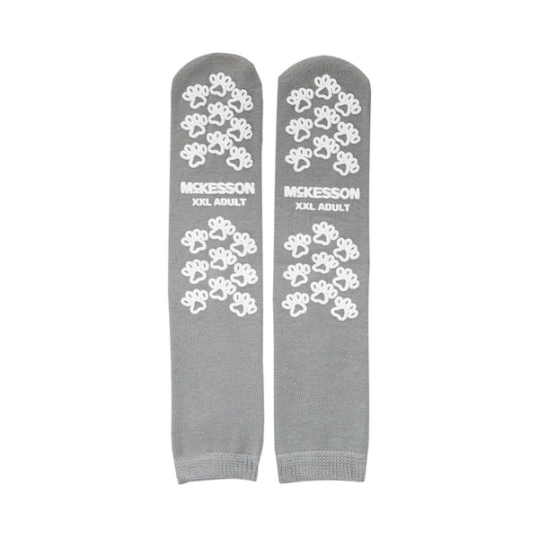 McKesson Terries™ Slipper Socks Unisex Adult 2X-Large Double Tread Single Patient Use Gray (558996_CS) 48/CS