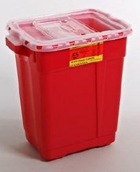 BD™ Sharps Container Red Base 26-1/4 H X 20 0W X 14-3/4 D Inch Vertical Entry 19 Gallon (420701_EA) 1/EA