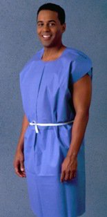 Tidi Products Patient Exam Gown Large Blue Disposable (768791_CS) 50/CS