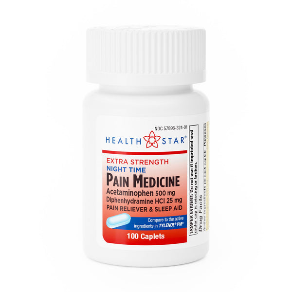 Geri-Care Nightime Pain / Allergy Relief 500 mg Strength Acetaminophen / Diphenhydramine HCl Capsule 100 per Bottle (1212887_CS) 12/CS