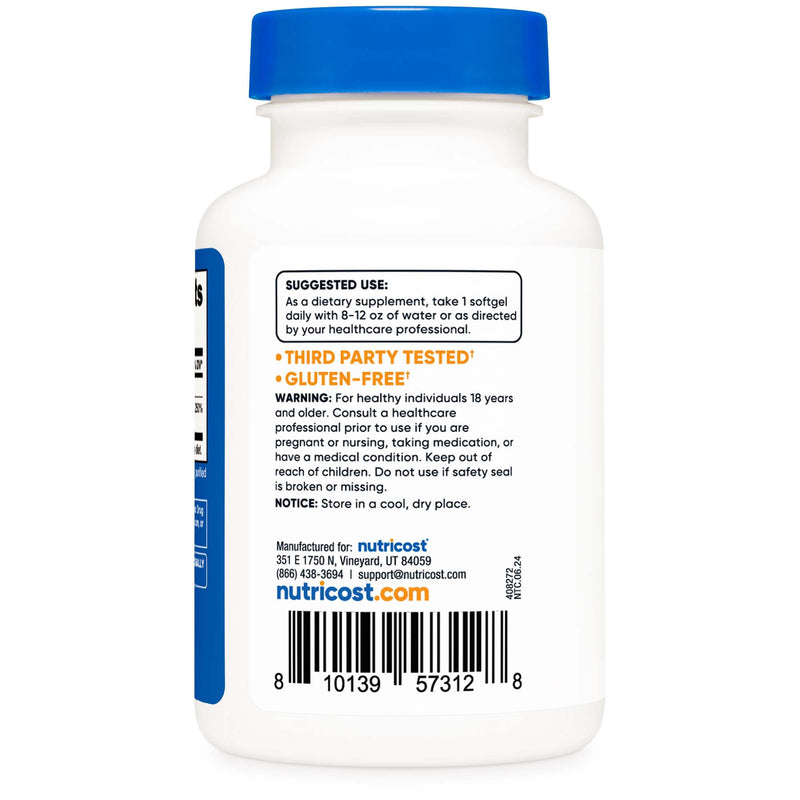 nutricost® Dietary Supplement Vitamin D3 10,000 IU Strength Softgel 240 Per Bottle (1270248_BT) 1/BT