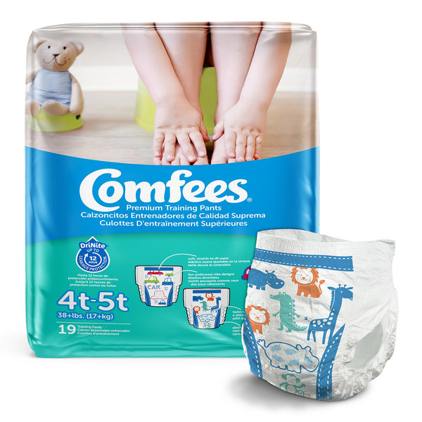 Comfees® Male Toddler Training Pants Pull On with Tear Away Seams Size 4T to 5T Disposable Moderate Absorbency (907039_CS) 114/CS