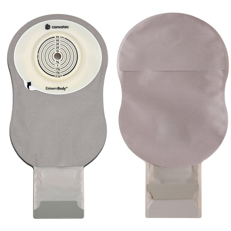 Esteem Body™ Ostomy Pouch One-Piece System 11 Inch Length Convex, Trim To Fit 10 to 35 mm Stoma Drainable (1243466_BX) 10/BX