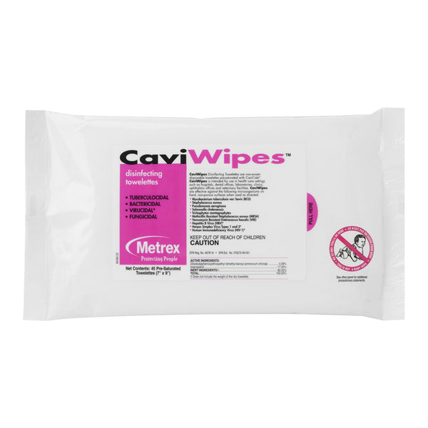 CaviWipes™ Surface Disinfectant Premoistened Alcohol Based Manual Pull Wipe 45 Count Soft Pack Alcohol Scent NonSterile (651840_CS) 20/CS