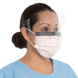 FluidShield Procedure Mask with Eye Shield Anti-fog Foam Pleated Earloops One Size Fits Most Orange NonSterile ASTM Level 3 Adult (280649_EA) 1/EA
