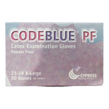 CODEBLUE® PF Exam Glove X-Large NonSterile Latex Extended Cuff Length Fully Textured Blue Not Rated (546243_CS) 10/CS