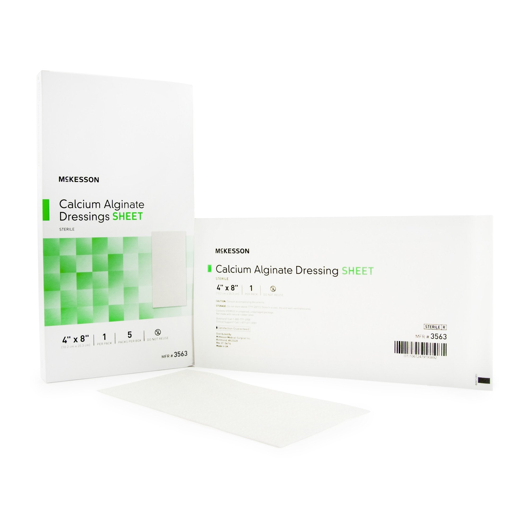 McKesson Alginate Dressing 4 X 8 Inch Rectangle (883266_BX) 5/BX ...