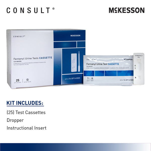 McKesson Consult™ Drugs of Abuse Test Kit Fentanyl 25 Tests CLIA Waived (1246107_CS) 40/CS