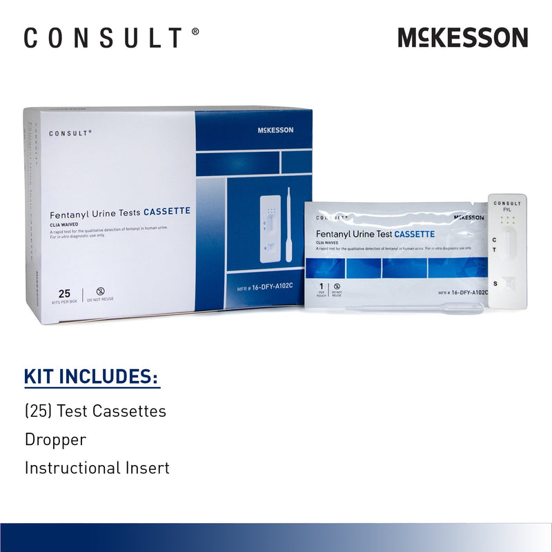 McKesson Consult™ Drugs of Abuse Test Kit Fentanyl 25 Tests CLIA Waived (1246107_CS) 40/CS