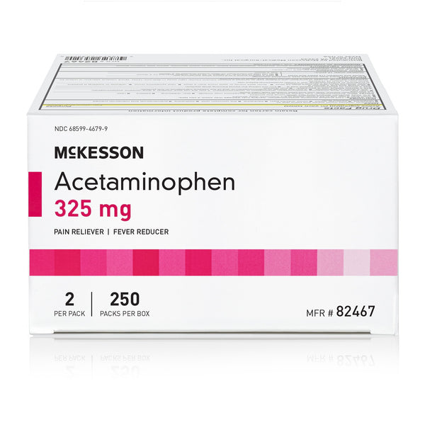 McKesson Pain Relief 325 mg Strength Acetaminophen Unit Dose Tablet 250 per Box (1111736_BX) 250/BX