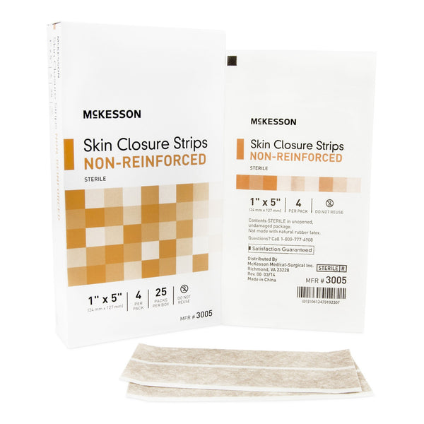 McKesson Skin Closure Strip 1 X 5 Inch Nonwoven Material Flexible Strip Tan (876304_PK) 1/PK