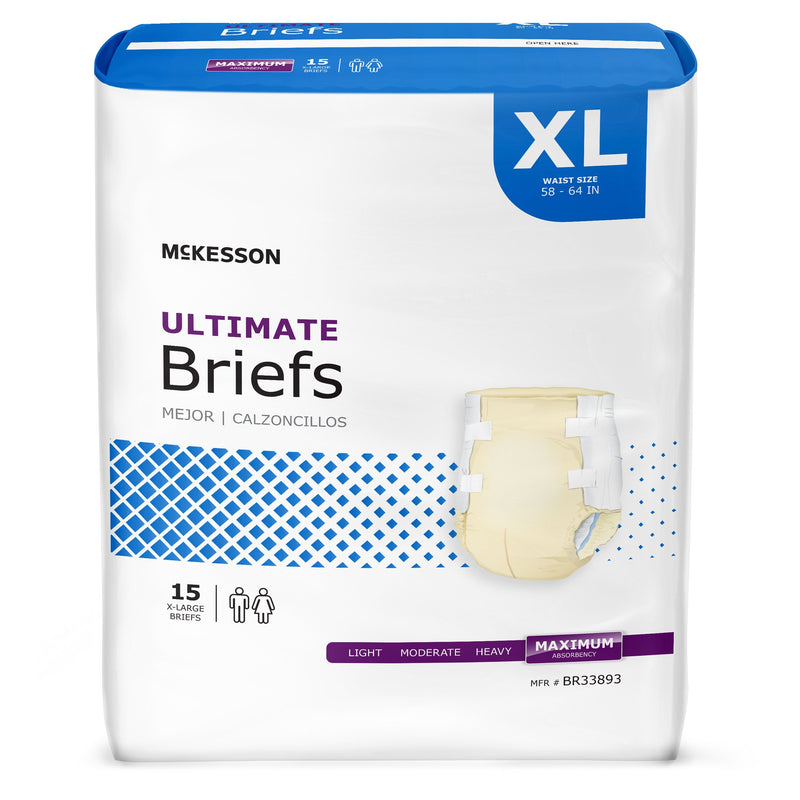 McKesson Unisex Adult Incontinence Brief X-Large Disposable Heavy Absorbency (1123846_CS) 60/CS