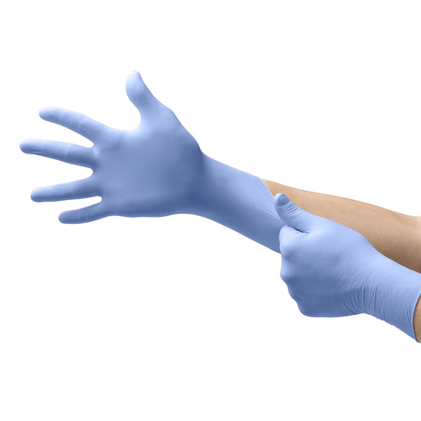 FreeForm® SE Exam Glove Medium NonSterile Nitrile Standard Cuff Length Textured Fingertips Blue Not Rated (459645_BX) 100/BX