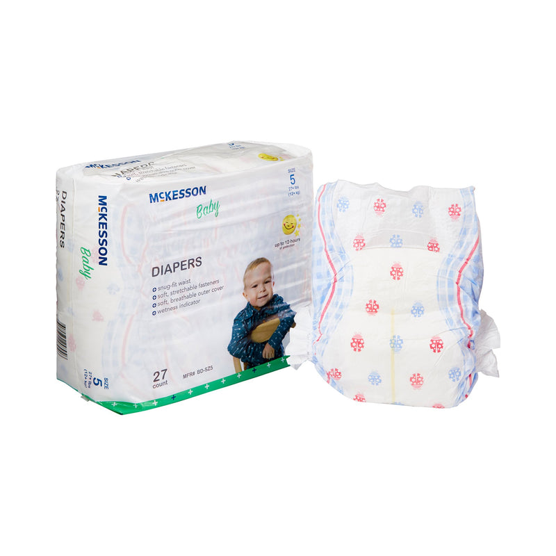 McKesson Unisex Baby Diaper Size 5 Disposable Heavy Absorbency (1144478_BG) 1/BG