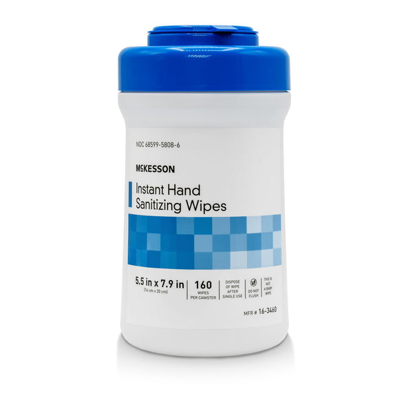 McKesson Hand Sanitizing Wipe 160 Count Ethyl Alcohol Wipe Canister (1179868_CS) 12/CS