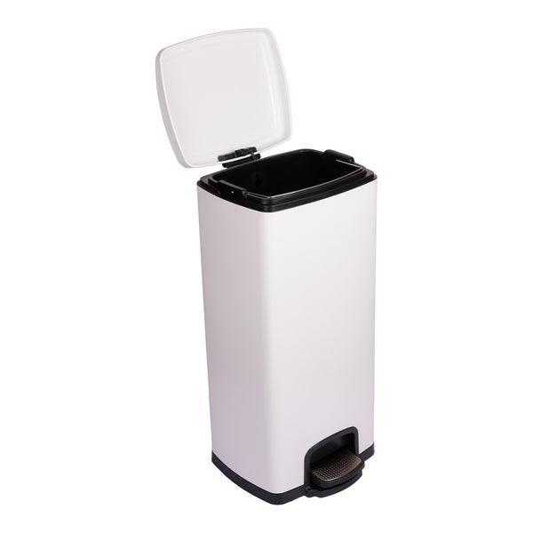 McKesson Trash Can 32 Quart / 8 gal. White Metal Square (1223678_CS) 1/CS