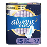 Always® Maxi Feminine Pad Overnight Heavy Absorbency (785309_PK) 20/PK