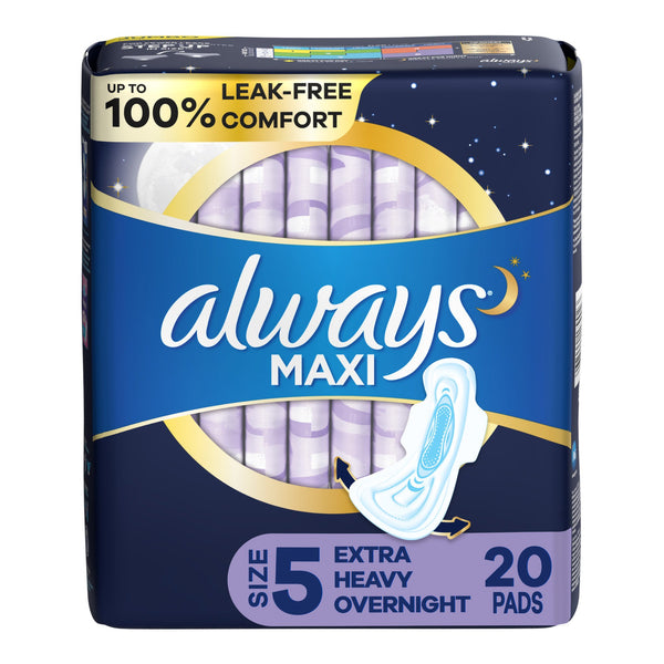 Always® Maxi Feminine Pad Overnight Heavy Absorbency (785309_PK) 20/PK
