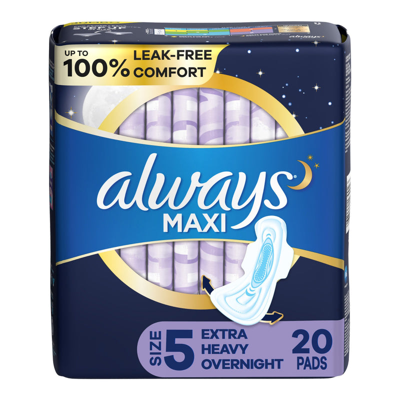 Always® Maxi Feminine Pad Overnight Heavy Absorbency (785309_PK) 20/PK