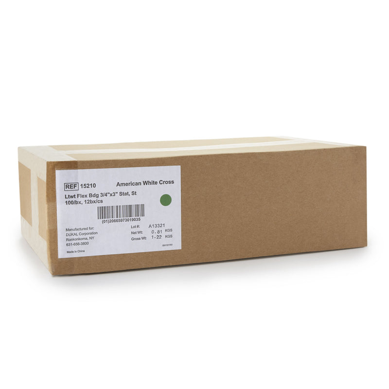 American® White Cross Stat Strip® Adhesive Strip 3/4 X 3 Inch Fabric Rectangle Tan Sterile (197057_CS) 1200/CS