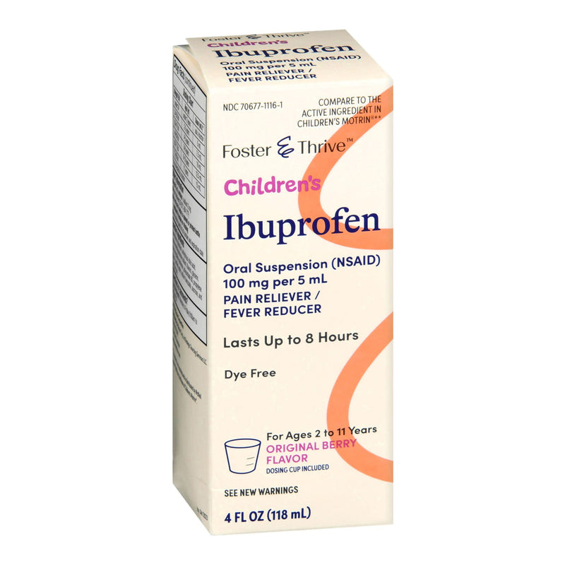 Foster & Thrive™ Children's Pain Relief 100 mg / 5 mL Strength Ibuprofen Oral Suspension 4 oz. (1238936_EA) 1/EA