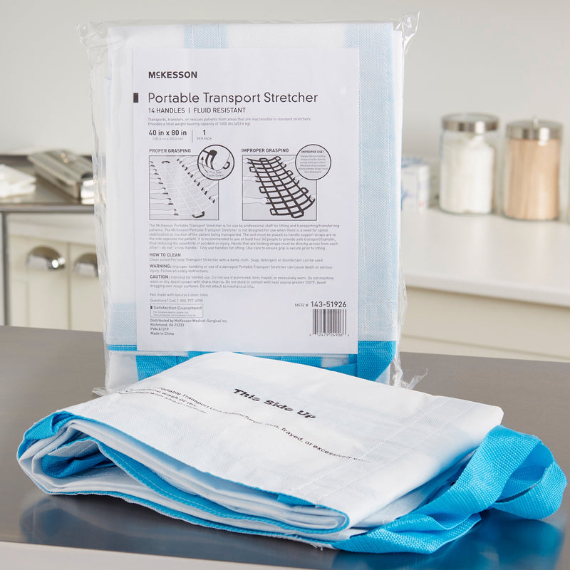 McKesson Transfer Sheet White 40 X 80 Inch 14 Handles (1160233_CS) 10/CS