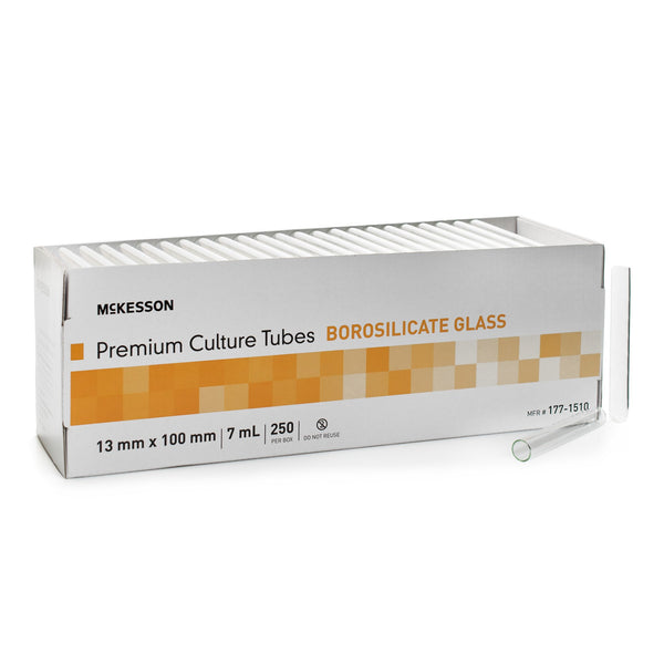 McKesson Test Tube Plain 7 mL Without Closure Glass Tube (1082086_BX) 250/BX