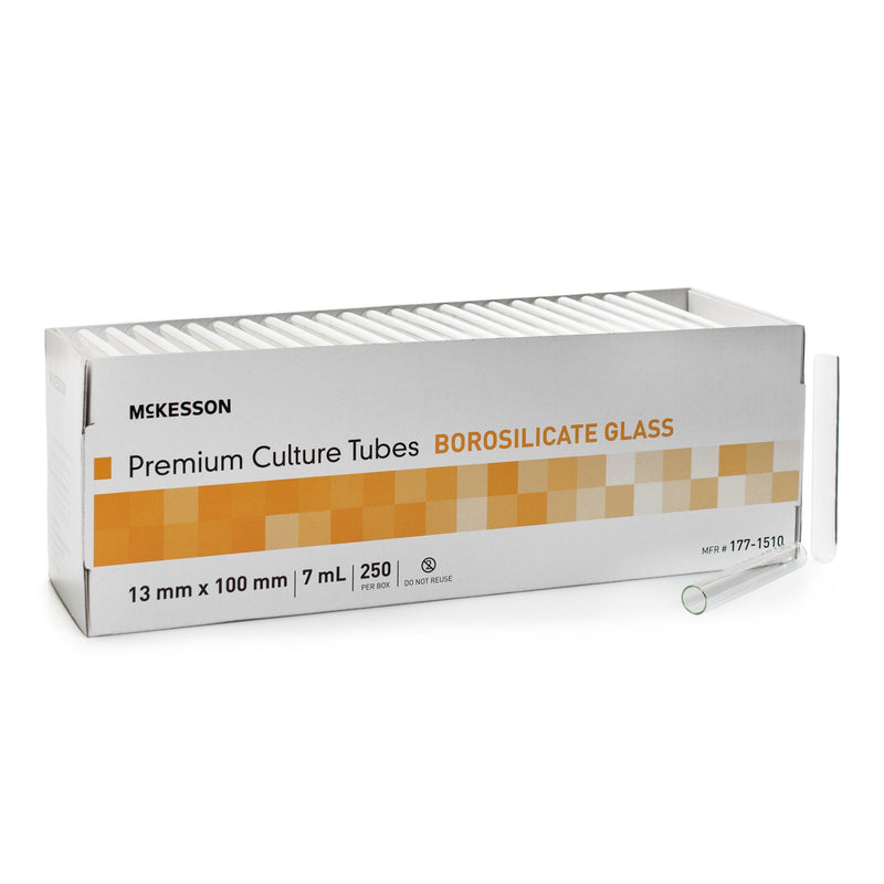 McKesson Test Tube Plain 7 mL Without Closure Glass Tube (1082086_BX) 250/BX
